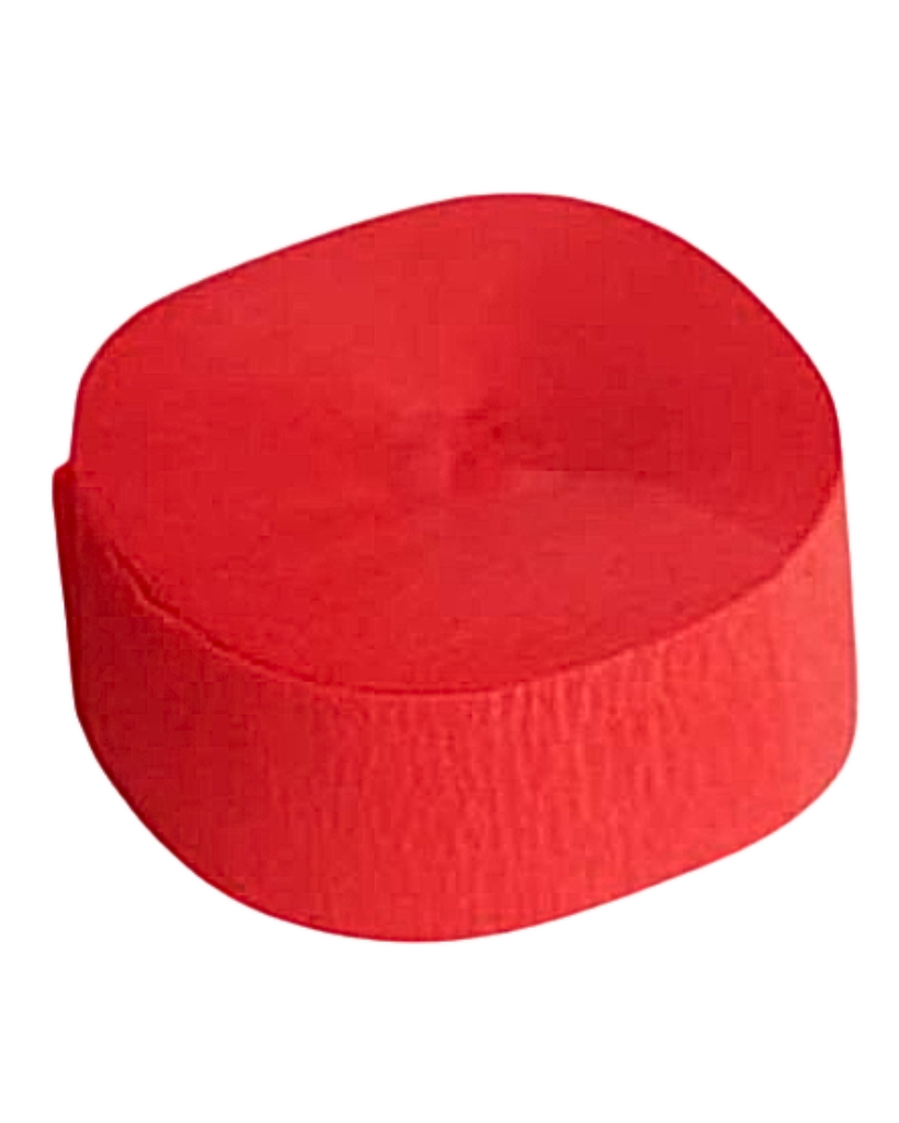 large roll or red crepe paper streamer