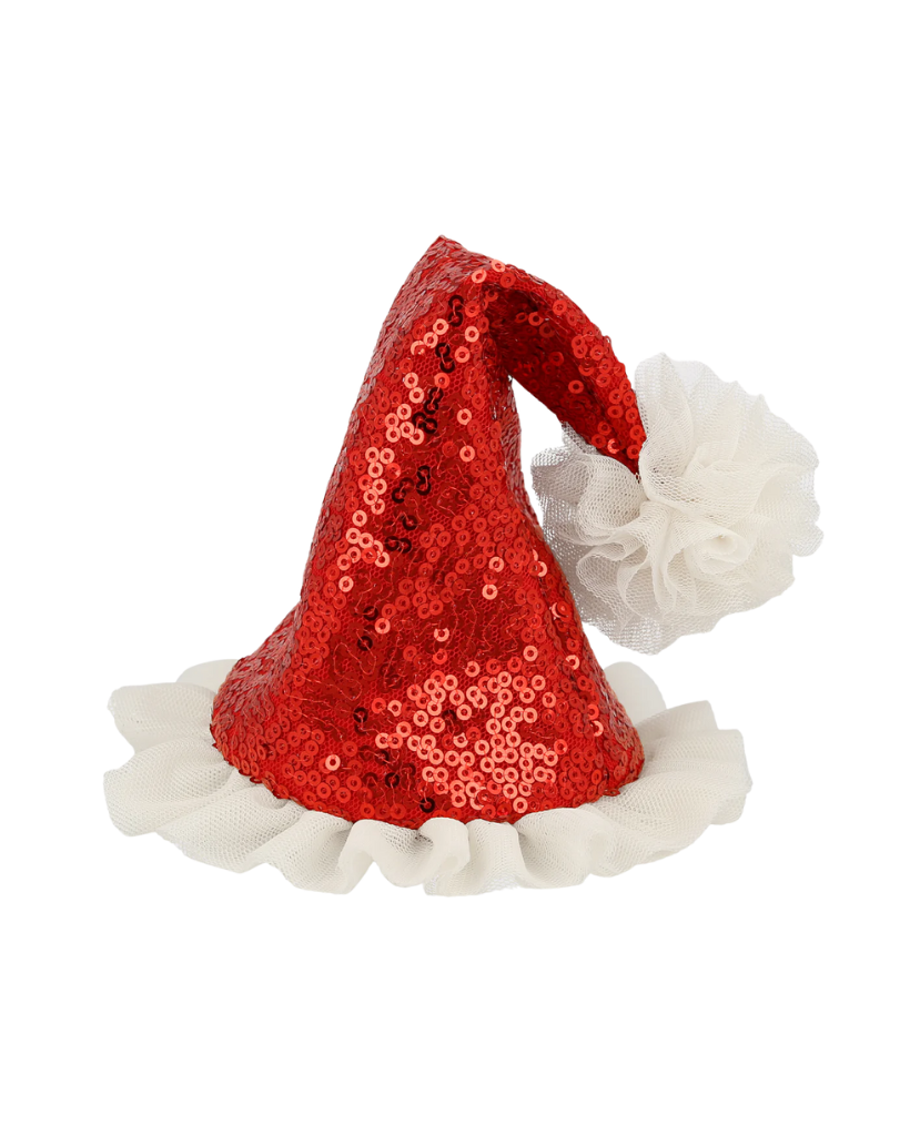 Sequin Santa Hat Hair Clip