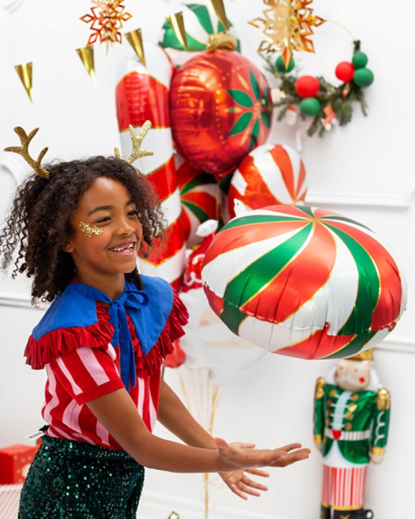 Red and Green Candy Balloon Filled with Helium