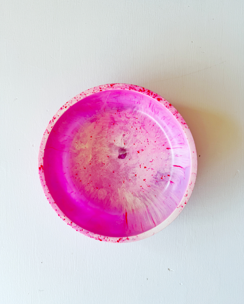 Pink Shimmer Resin Bowl
