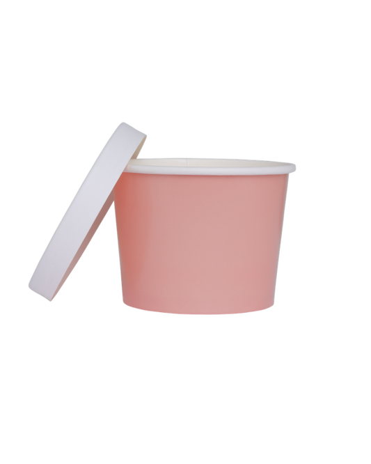 Rose Pink Round Treat Tubs With Lids