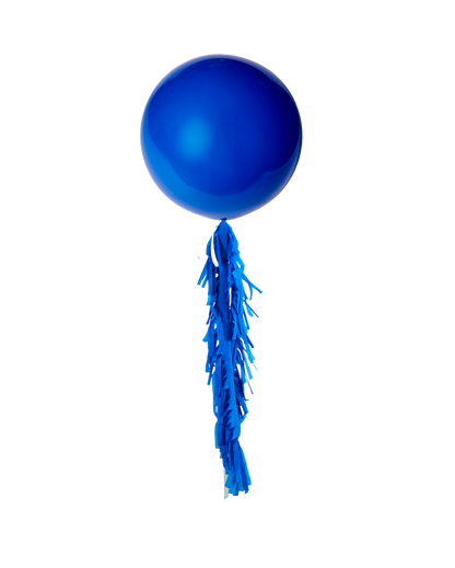 Royal Blue Jumbo Balloon and Fringe Filled with Helium