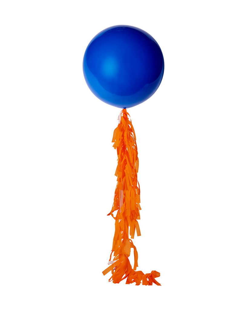 Royal Blue Jumbo Balloon and Fringe Filled with Helium