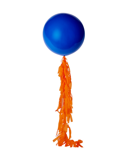 Royal Blue Jumbo Balloon and Fringe Filled with Helium