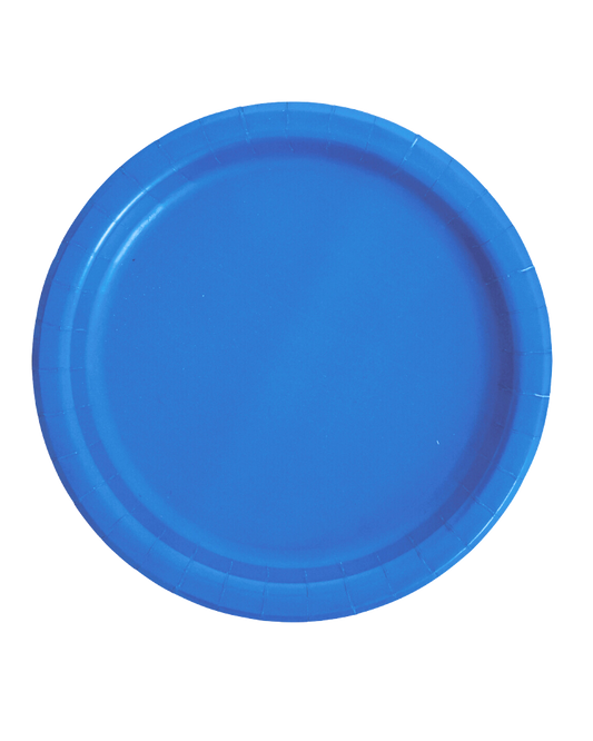 Large Royal Blue Paper Plates Pack of 8 (NPC)