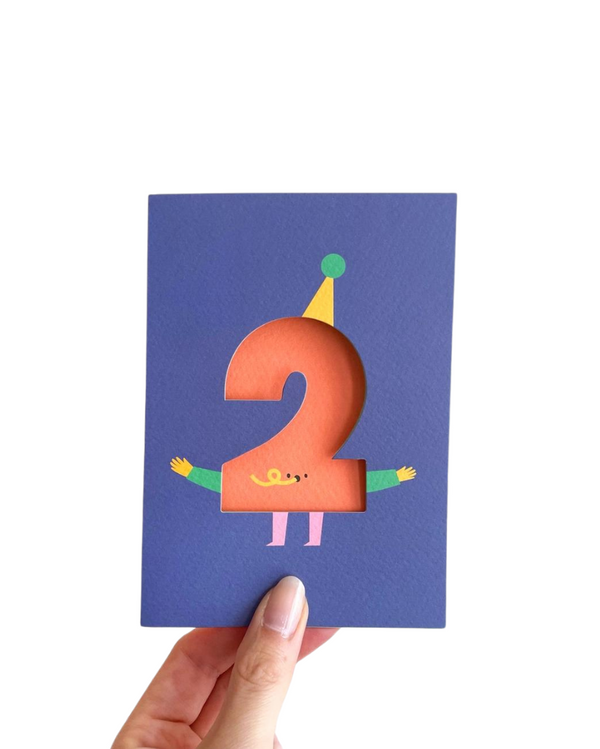 Two Die Cut Number Birthday Card