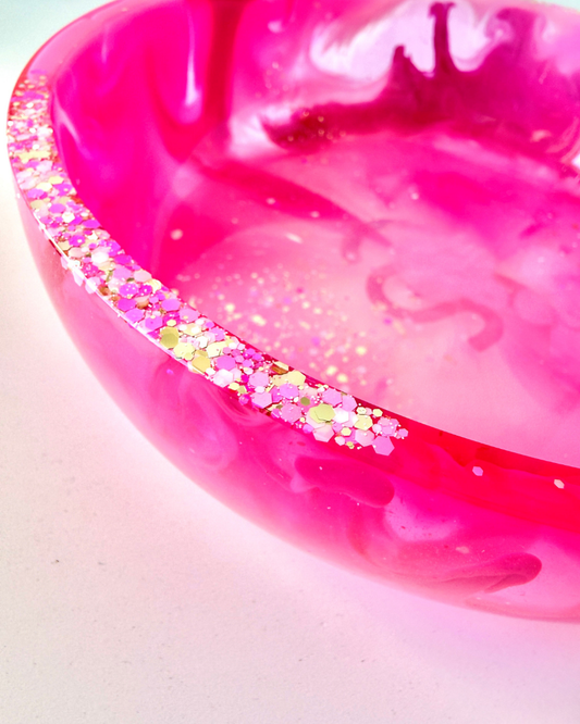 Pink Shimmer Resin Bowl