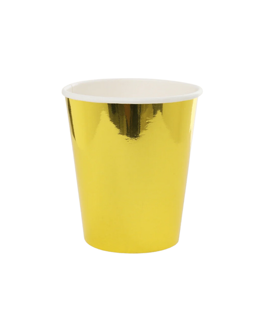 Shiny gold paper cups - disposable party paper cups