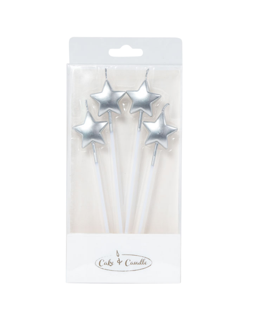 Silver Star Shaped Candles