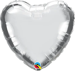 Silver Jumbo Heart Balloon (Flat)