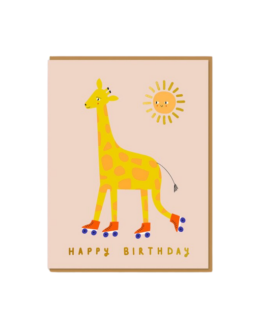 Giraffe Happy Birthday Card