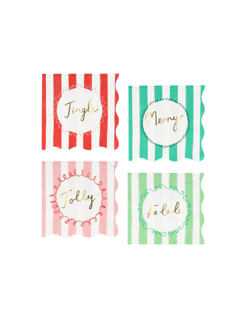 Striped Christmas Small Napkins