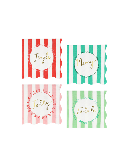 Striped Christmas Small Napkins