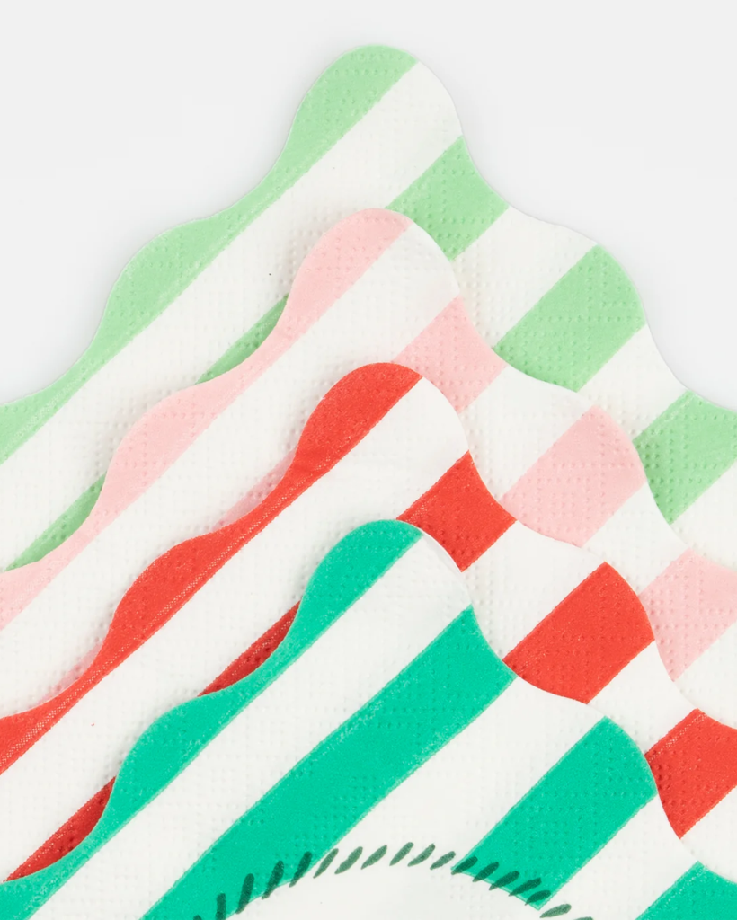 Striped Christmas Small Napkins