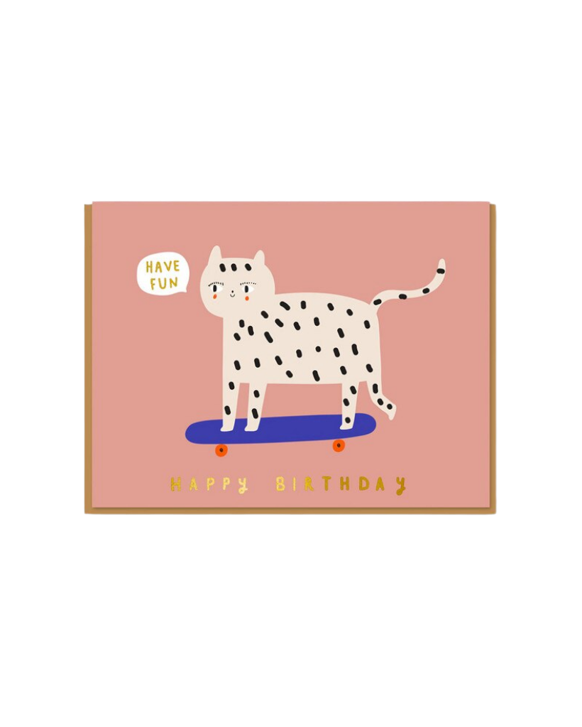 Snow Leopard Happy Birthday Card