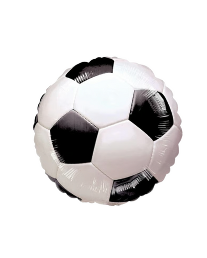 Balloon shaped like a soccer ball on a white background