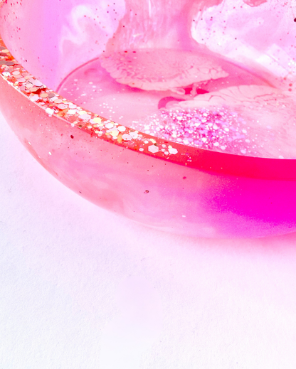 Pink Shimmer Resin Bowl