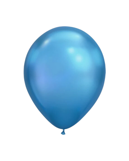 5 Flat Chrome Blue Standard Balloons