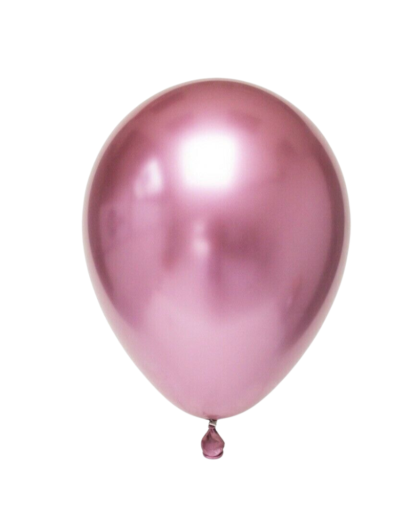 5 Flat Chrome Mauve Standard Balloons