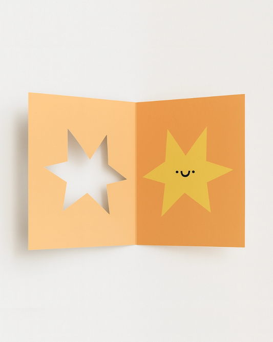 Die Cut Star Shaped Card