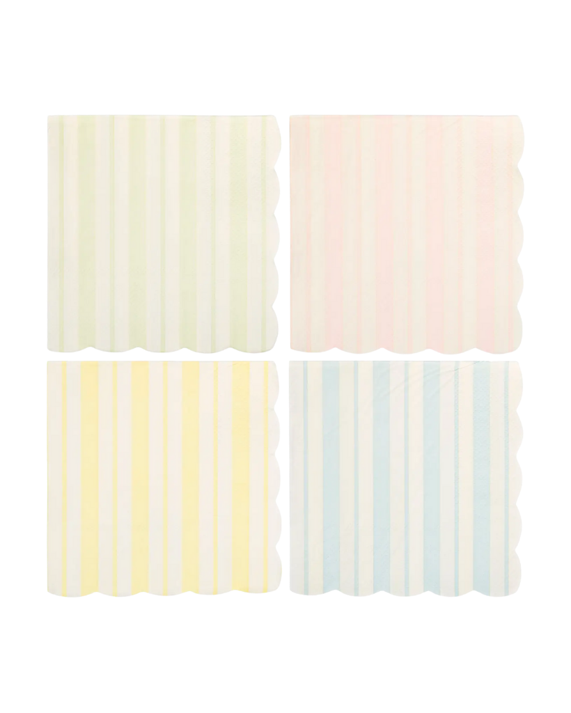 Striped Scallop Cocktail Napkins
