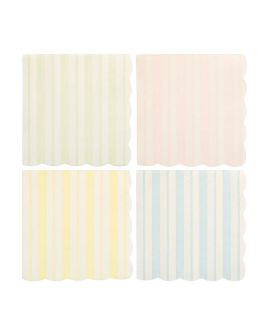 Striped Scallop Cocktail Napkins