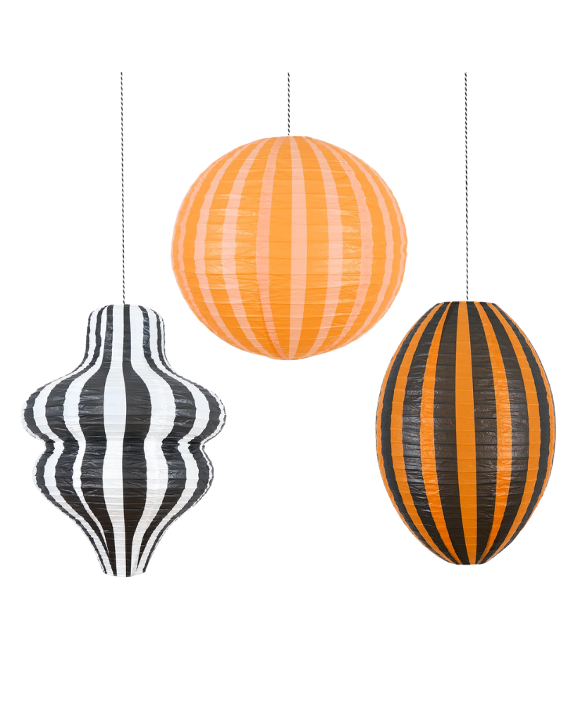 Stripy Halloween Hanging Lanterns