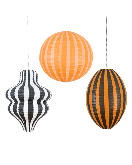 Stripy Halloween Hanging Lanterns