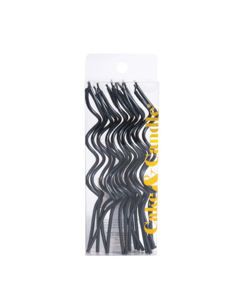 black swirly cake candles