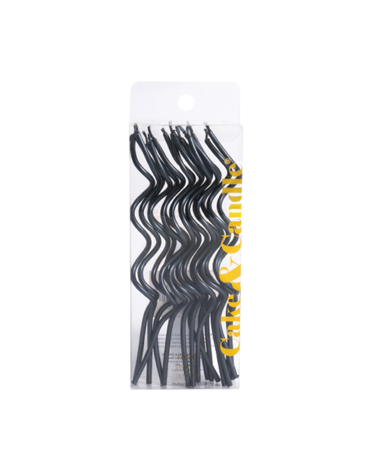 black swirly cake candles