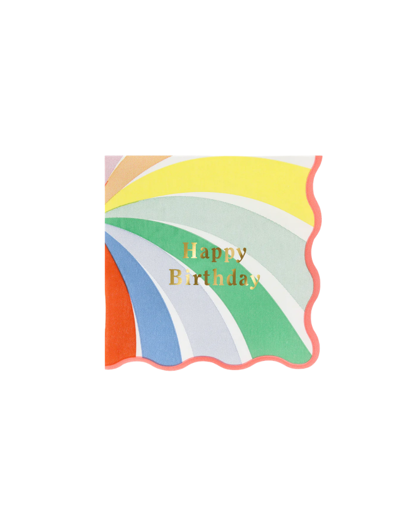 Rainbow Swirl Happy Birthday Small Napkins