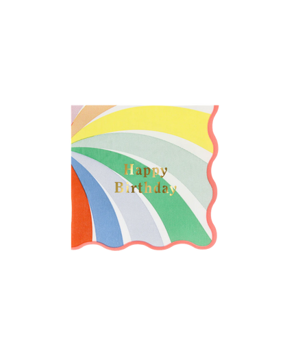 Rainbow Swirl Happy Birthday Small Napkins