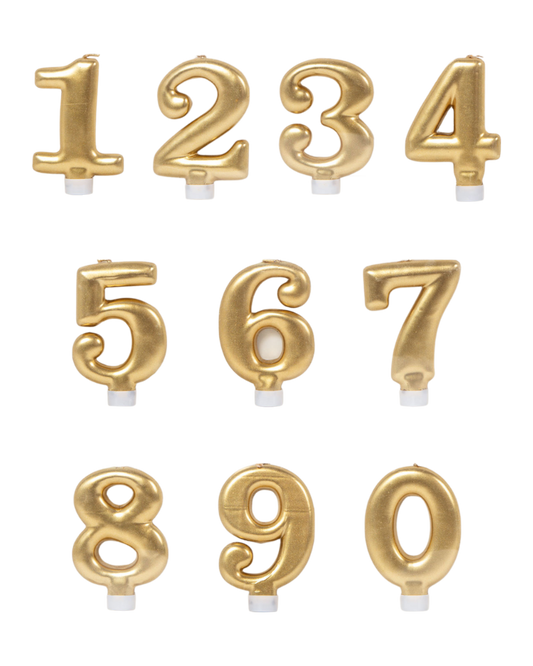Metallic Gold Number Candles