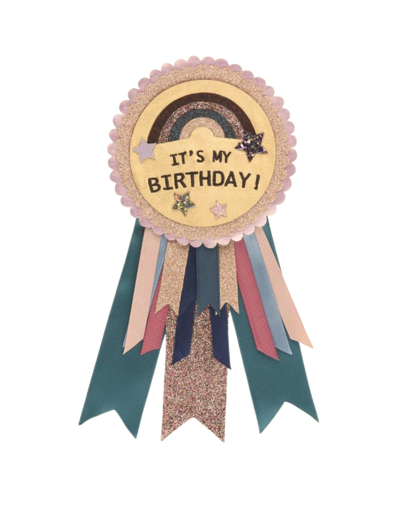 Teal It's My Birthday Rosette Badge