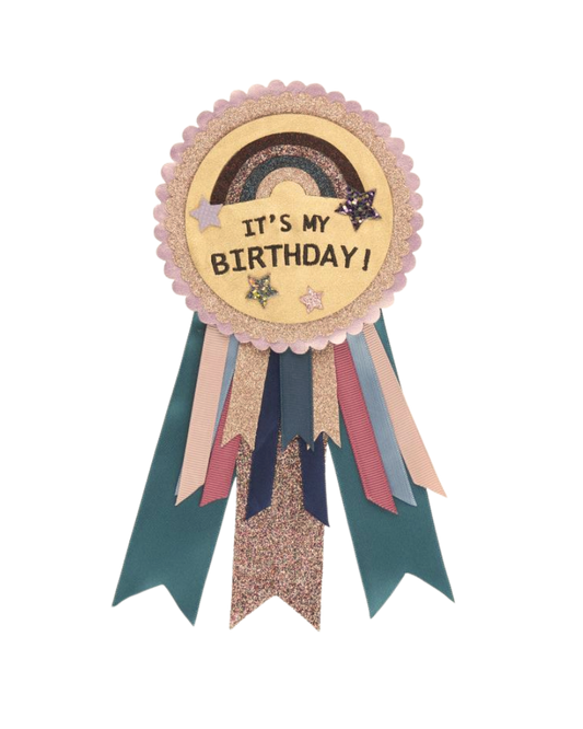 Teal It's My Birthday Rosette Badge