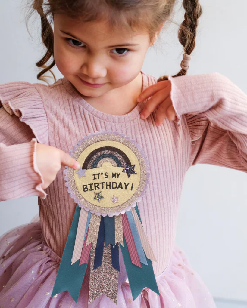 Teal It's My Birthday Rosette Badge
