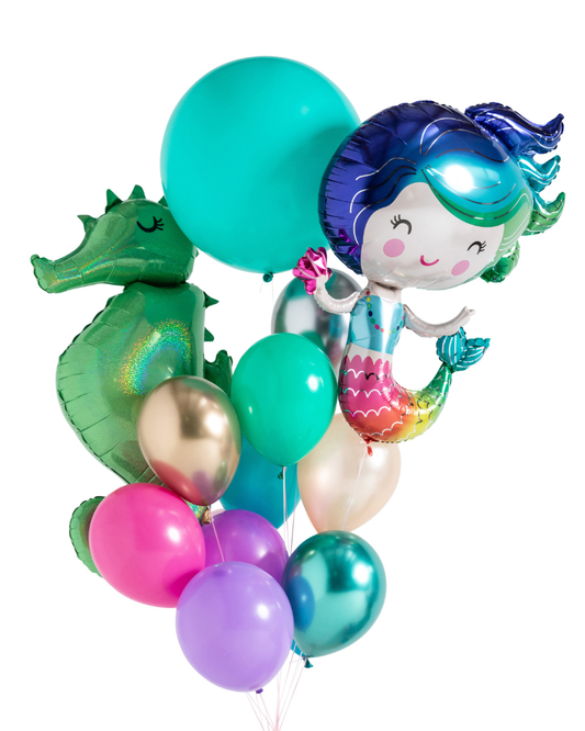 Mermaid Foil Balloon Inflated with Helium