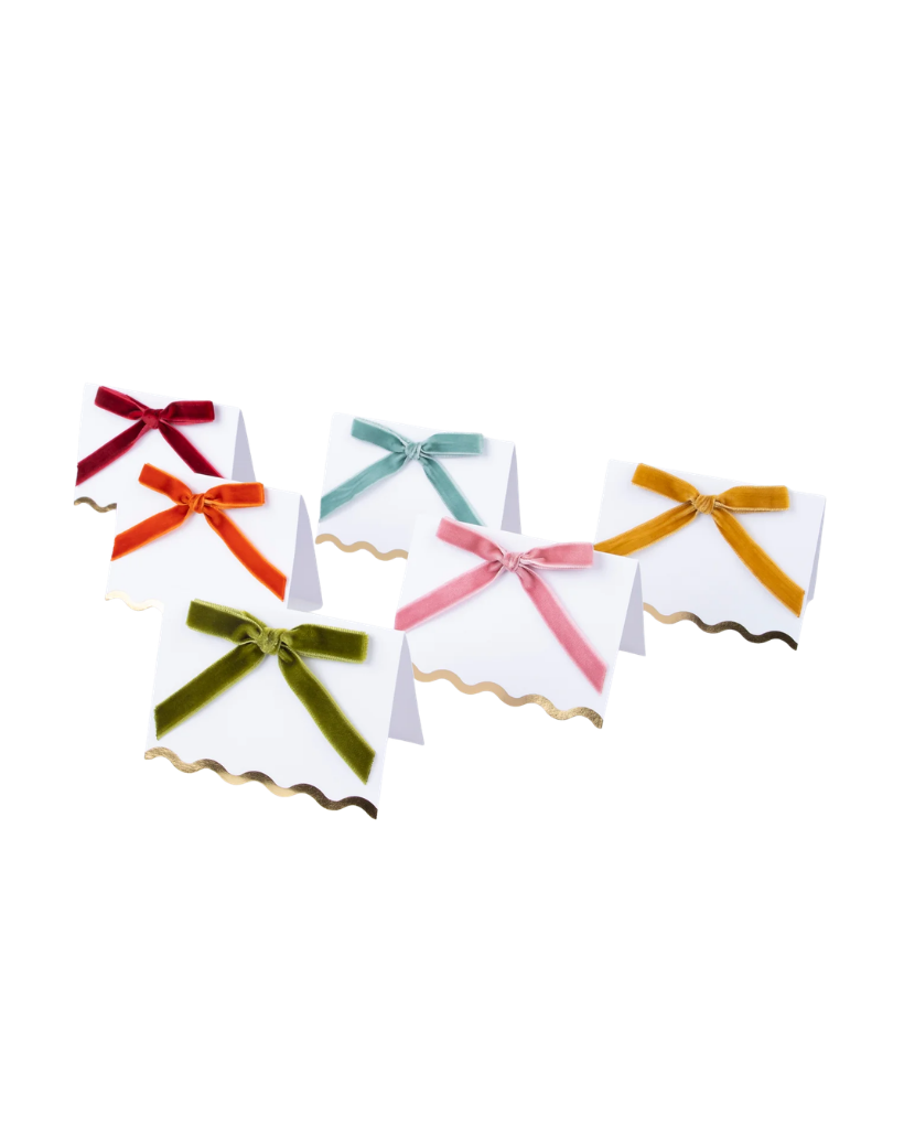 Thanksgiving Velvet Bow Place Cards