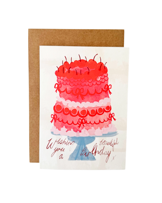 Vintage Birthday Cake Card