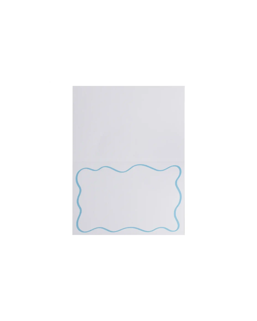 White & Blue Wavy Place Cards