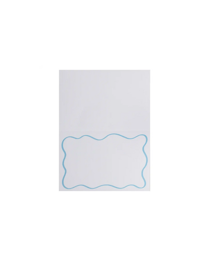 White & Blue Wavy Place Cards
