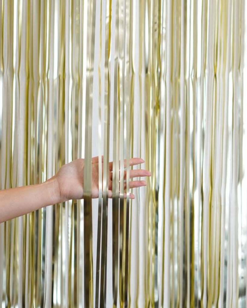 White Gold Foil Curtain