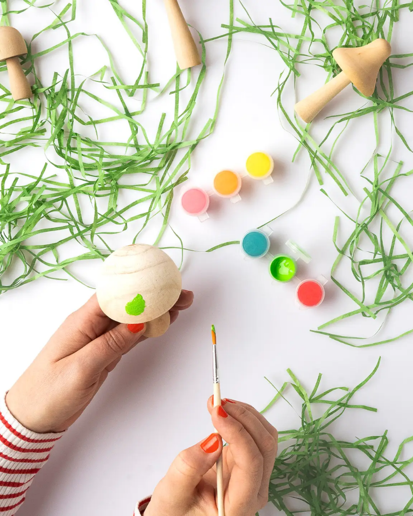 Paint Your Own Wooden Mushrooms