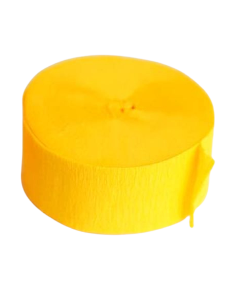 yellow crepe streamer roll for party decorating
