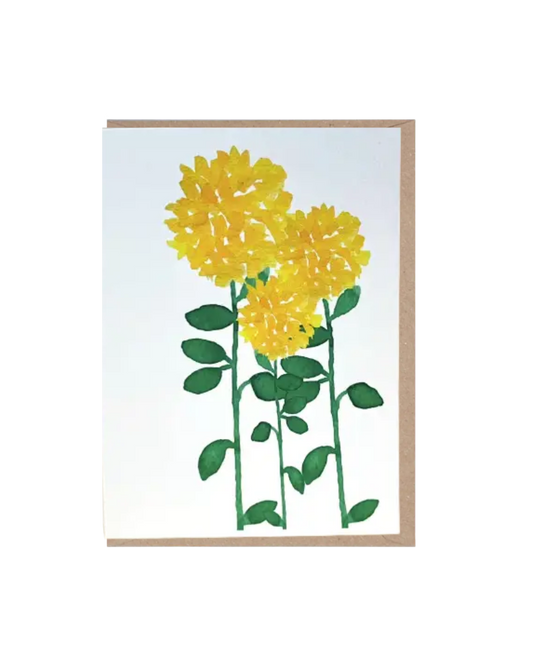 Yellow Pom Pom Flower Card