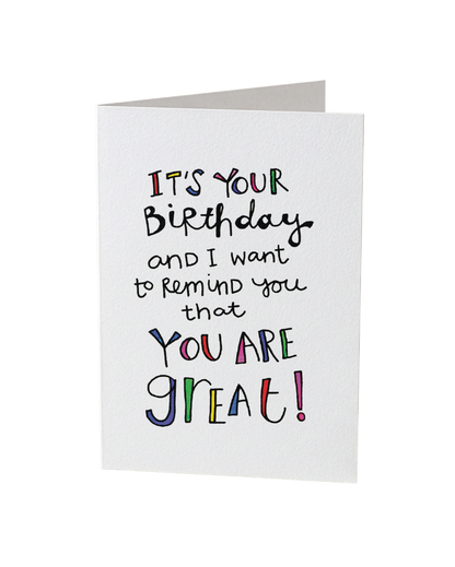 You're Great Birthday Card