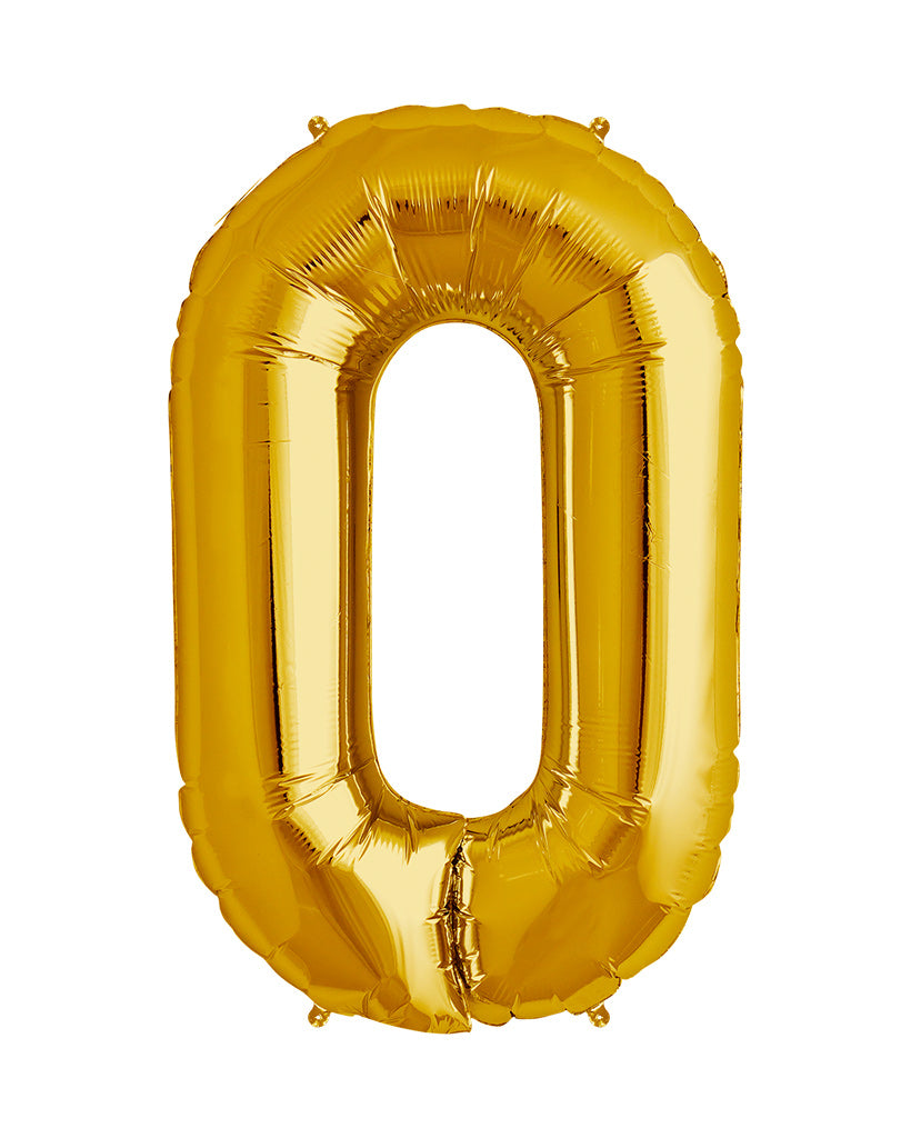 86cm Gold Number Balloons Filled with Helium