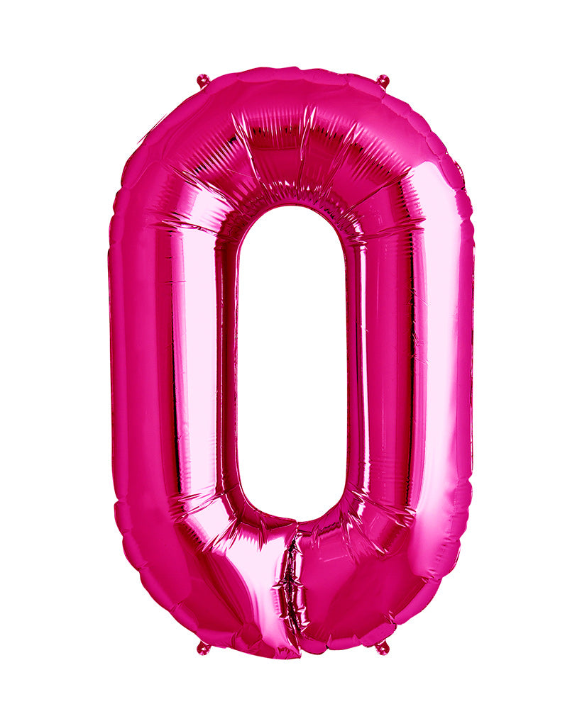 86cm Bright Pink Number Balloons with Helium