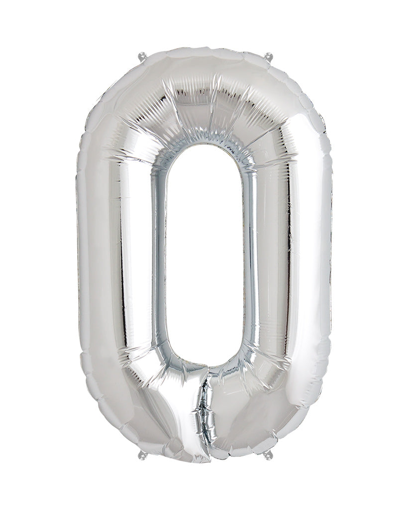 86cm Silver Number Balloons with Helium