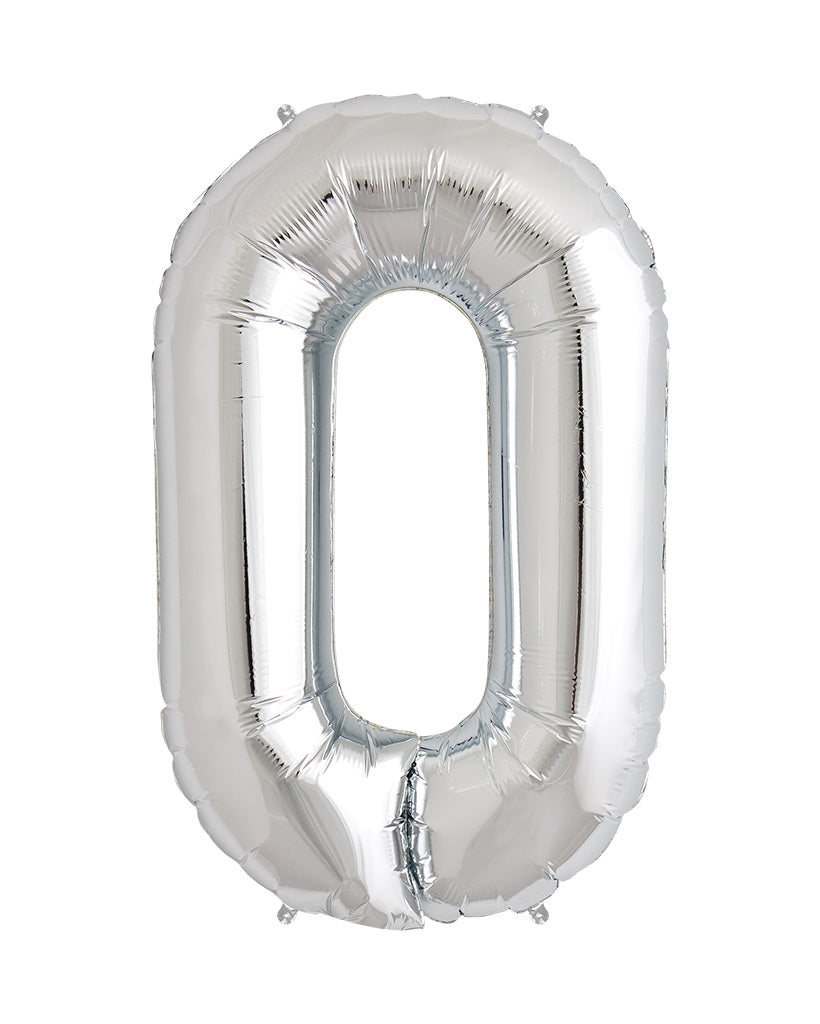 86cm Silver Number Balloons